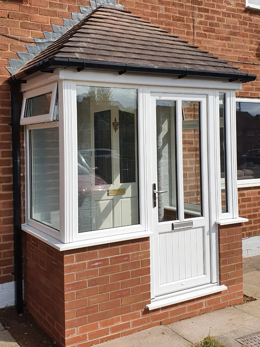 Half Bricked Porch With Tiled Roof