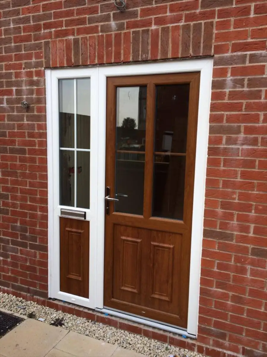 Oak Half Lincoln Ornate Upvc Door