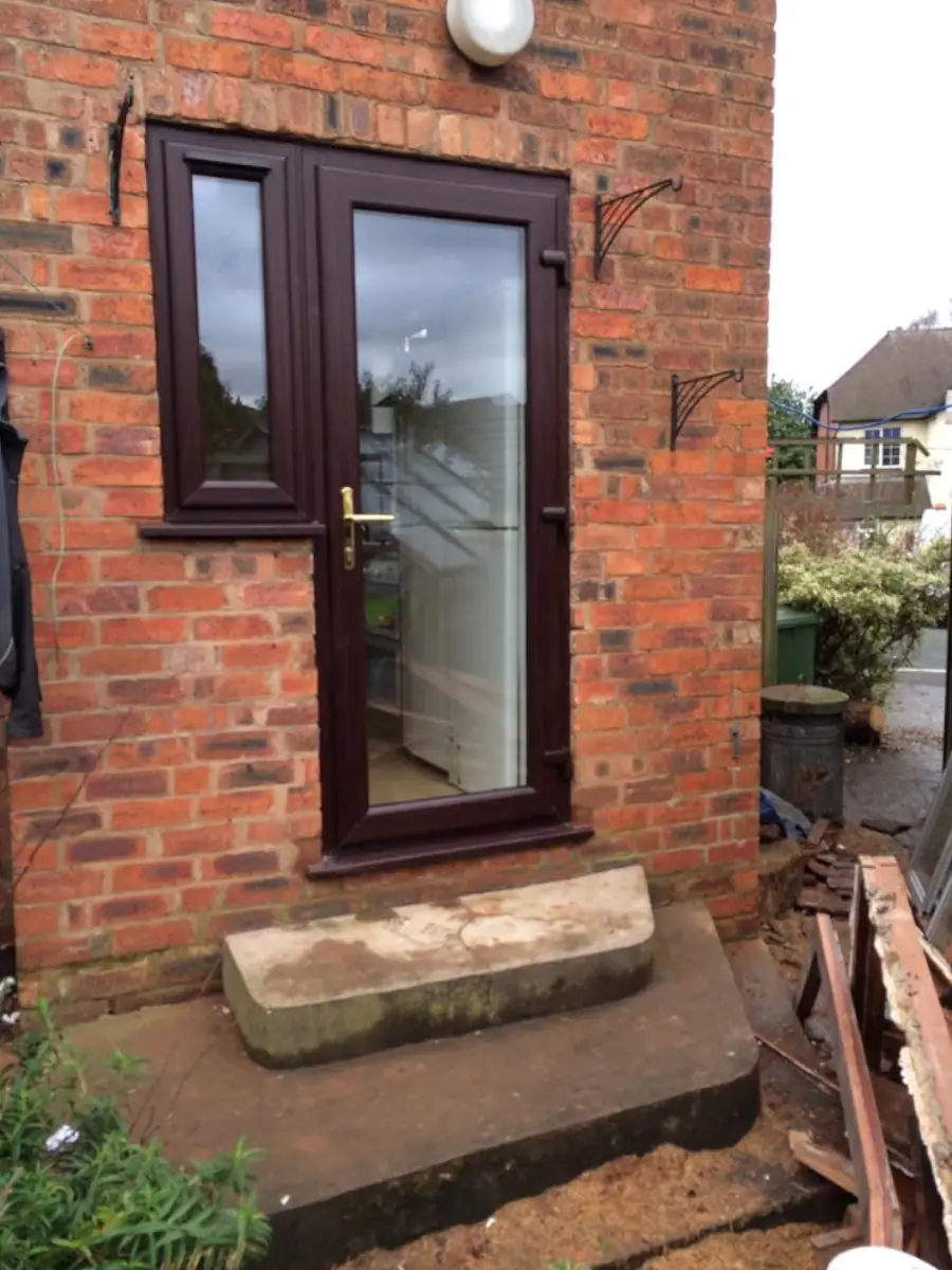 Rosewood Clear Full Glass Upvc Door
