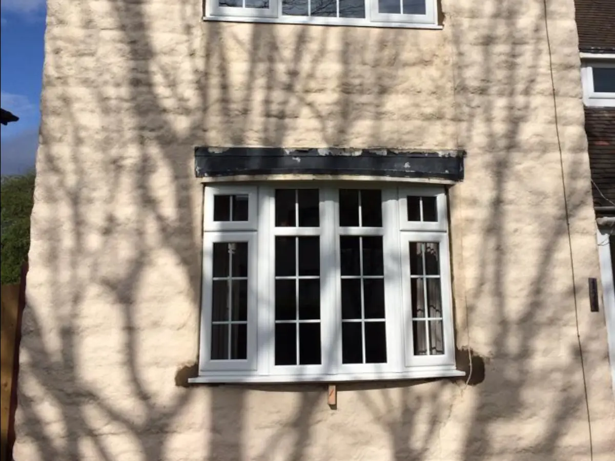 White Bay Window With White Georgian Bar