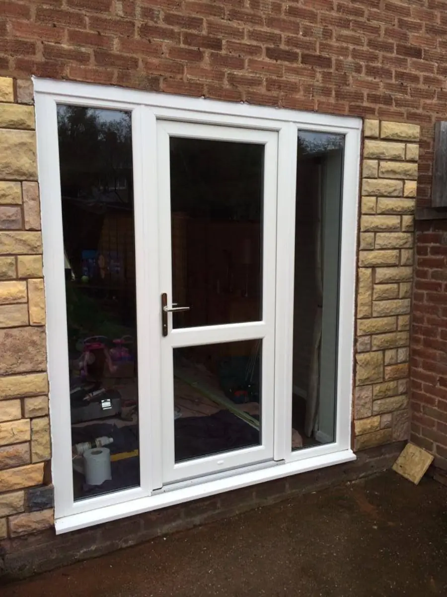 White Full Clear Glass With Bar Upvc Door